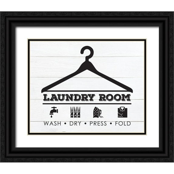Hogan, Melody 18x15 Black Ornate Wood Framed with Double Matting Museum Art Print Titled - Laundry Shiplap 3