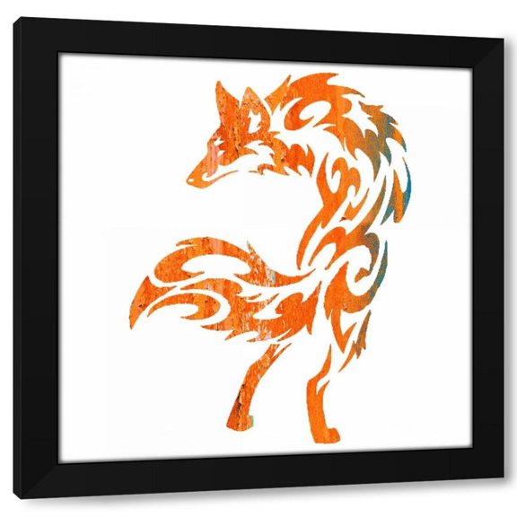 Melody Hogan 20x20 Black Modern Wood Framed Wall Art Titled - Tribal Timber 3