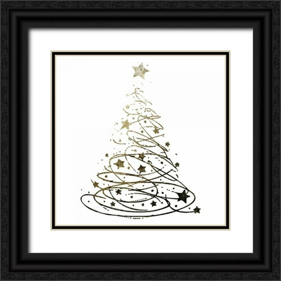 Hogan, Melody 20x20 Black Ornate Wood Framed with Double Matting Museum Art Print Titled - Glimmer Trees 4