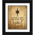 thumbnail image 1 of Hogan, Melody 20x24 Black Ornate Wood Framed with Double Matting Museum Art Print Titled - Christmas Unto Us Star, 1 of 4