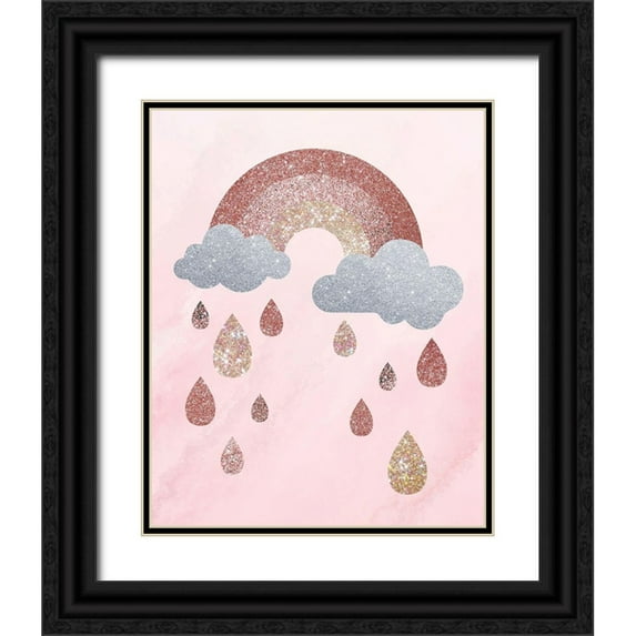 Hogan, Melody 20x24 Black Ornate Wood Framed with Double Matting Museum Art Print Titled - Rose Glitter 2