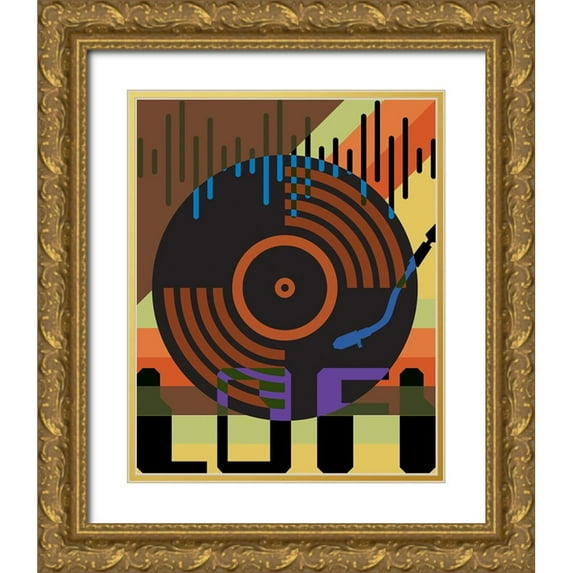 Hogan, Melody 20x24 Gold Ornate Wood Framed with Double Matting Museum Art Print Titled - HI FI LO FI 2