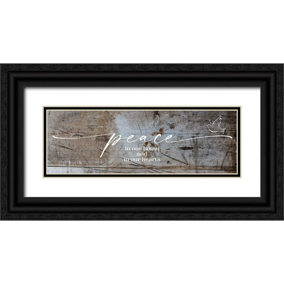 Hogan, Melody 24x11 Black Ornate Wood Framed with Double Matting Museum Art Print Titled - Peace Home