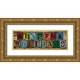 thumbnail image 1 of Hogan, Melody 24x11 Gold Ornate Wood Framed with Double Matting Museum Art Print Titled - Holiday Blocks, 1 of 4