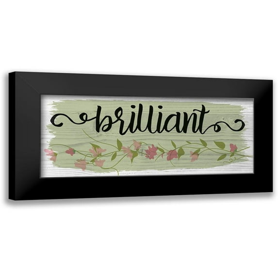 Hogan, Melody 24x12 Black Modern Framed Museum Art Print Titled - Curly Cue Brilliant Floral 5