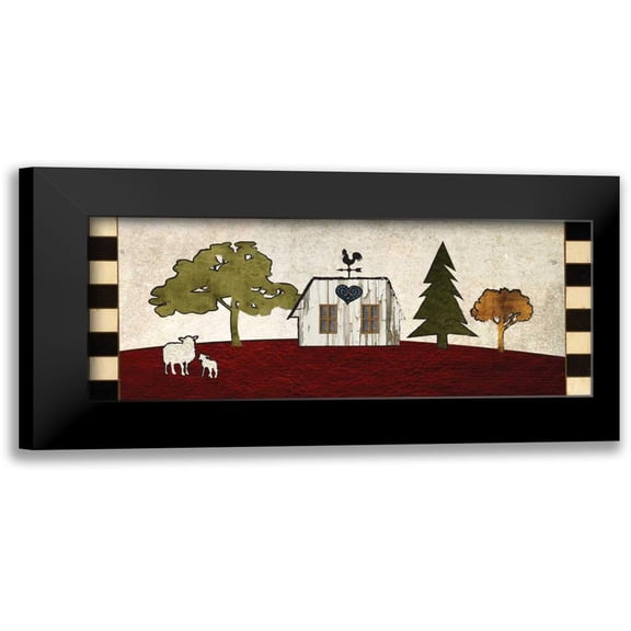 Hogan, Melody 24x12 Black Modern Framed Museum Art Print Titled - Primitive Countryside 4
