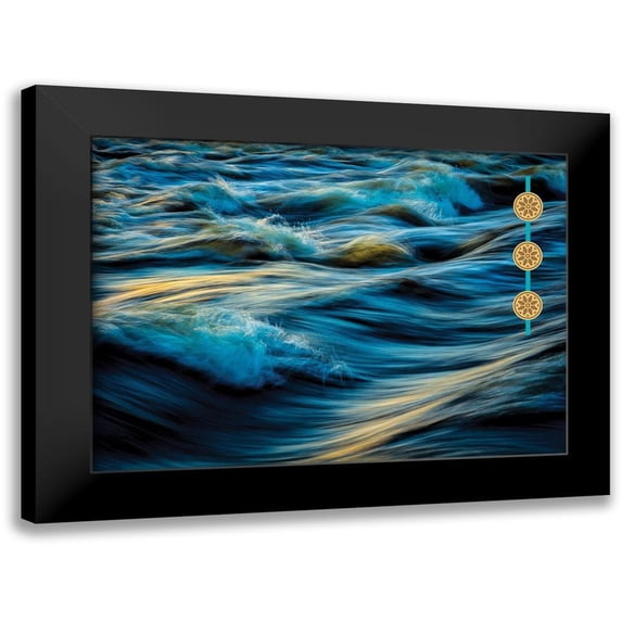 Hogan, Melody 24x18 Black Modern Framed Museum Art Print Titled - By the Sea Saffron Teal 4