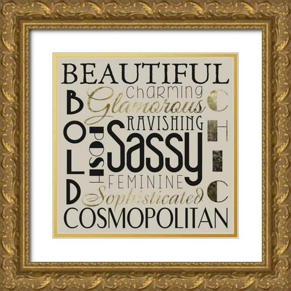 Hogan, Melody 26x26 Gold Ornate Wood Framed with Double Matting Museum Art Print Titled - Glamour Gold 2