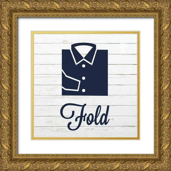 Hogan, Melody 26x26 Gold Ornate Wood Framed with Double Matting Museum Art Print Titled - Laundry Fold 1