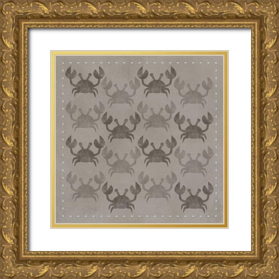 Hogan, Melody 26x26 Gold Ornate Wood Framed with Double Matting Museum Art Print Titled - Super Crabs