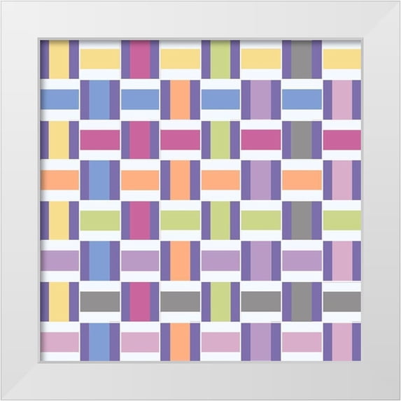 Hogan, Melody 26x26 White Modern Wood Framed Museum Art Print Titled - Mood Boost Weave 2