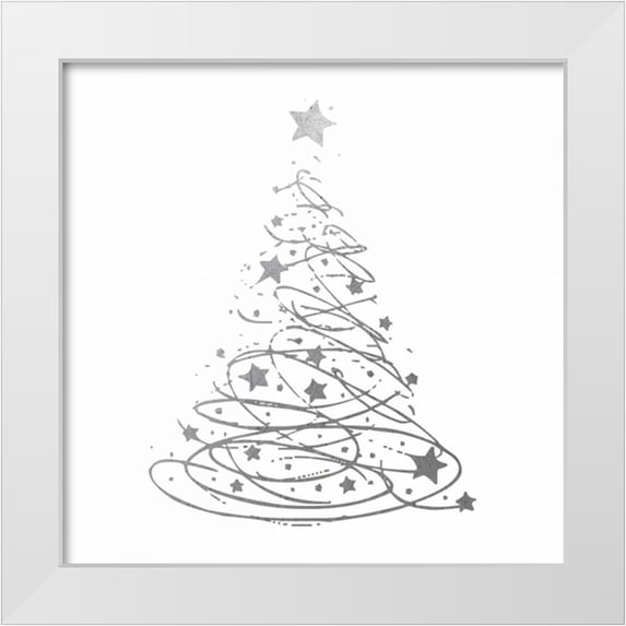 Hogan, Melody 26x26 White Modern Wood Framed Museum Art Print Titled - Silver Trees 4