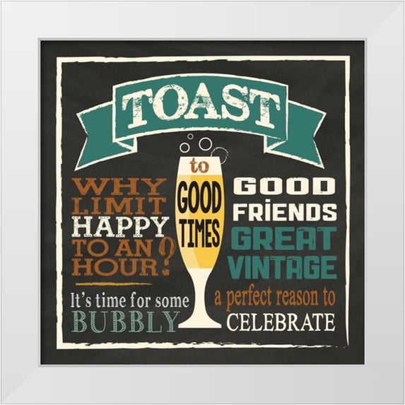 Hogan, Melody 26x26 White Modern Wood Framed Museum Art Print Titled - Toast Chalk 1