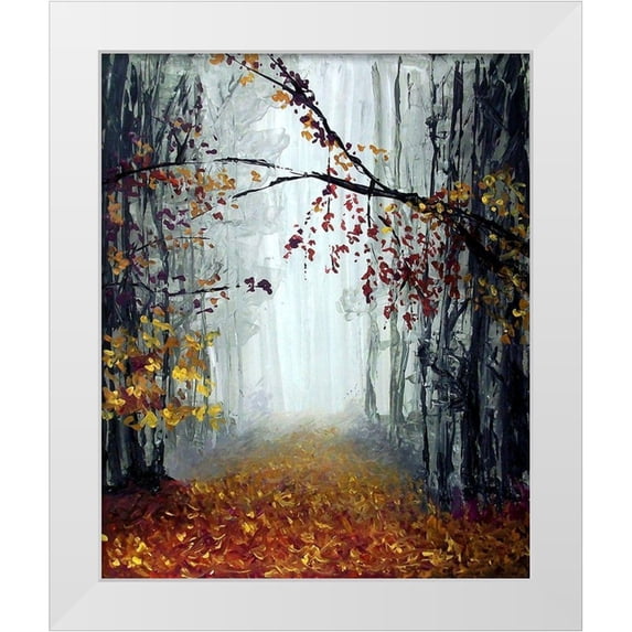 Hogan, Melody 26x31 White Modern Wood Framed Museum Art Print Titled - Autumn Rain