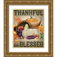thumbnail image 1 of Hogan, Melody 26x32 Gold Ornate Wood Framed with Double Matting Museum Art Print Titled - Thankful Blessed Flag, 1 of 4