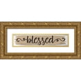 thumbnail image 1 of Hogan, Melody 32x10 Gold Ornate Wood Framed with Double Matting Museum Art Print Titled - Curly Cue Signs 1, 1 of 4