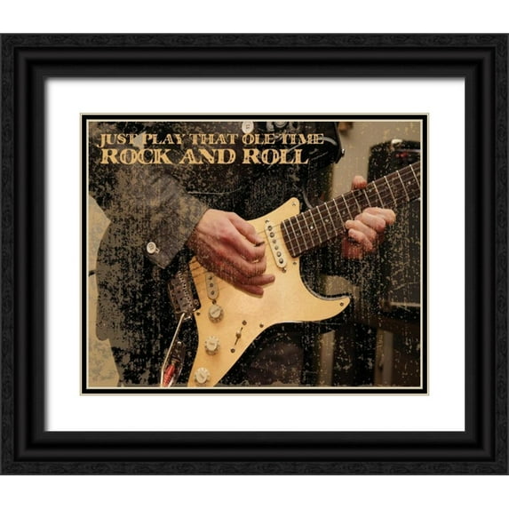 Hogan, Melody 32x26 Black Ornate Wood Framed with Double Matting Museum Art Print Titled - Grunge Musicians 1