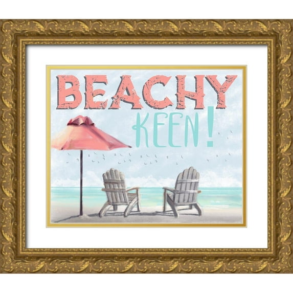 Hogan, Melody 32x26 Gold Ornate Wood Framed with Double Matting Museum Art Print Titled - Beachy Keen