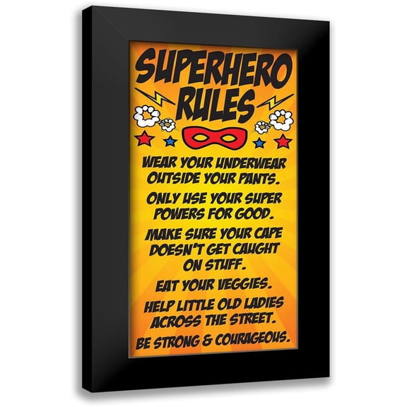 Hogan, Melody 9x14 Black Modern Framed Museum Art Print Titled - Superhero Rules