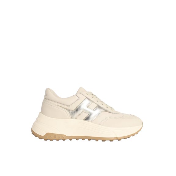 Hogan Platform Sneakers With Metallic H Detail Neutrals (Women's)