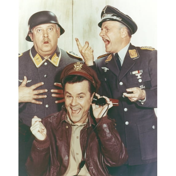 Hogan's Heroes Man in Leather Jacket with Two Men in Army Suit Photo Print (8 x 10)