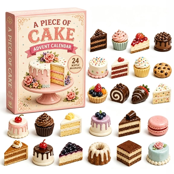 Reduce!Cake Figurines Advent Calendar 24-Day Acrylic Collectible Gift Box