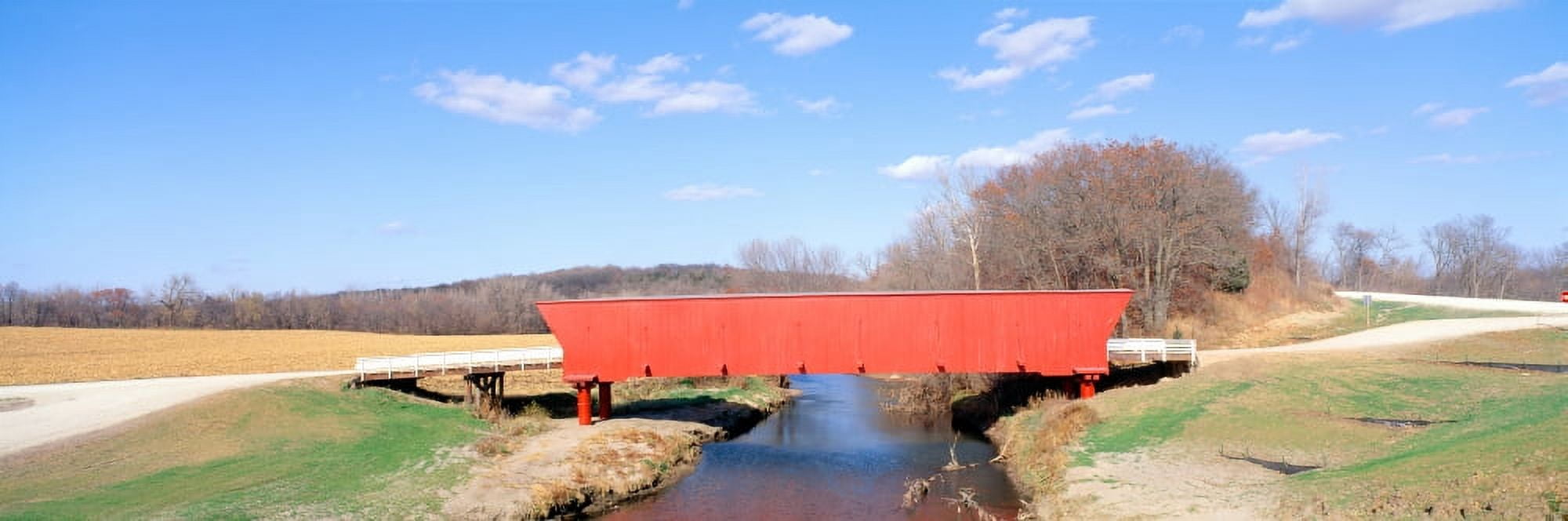 Hogback Covered Bridge Madison County Iowa Canvas Art - Panoramic Images (27 x 9)