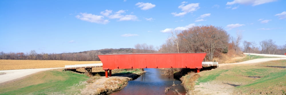 Hogback Covered Bridge Madison County Iowa Canvas Art - Panoramic Images (36 x 12)