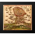 thumbnail image 1 of Hogenberg, Braun 13x12 Black Modern Framed Museum Art Print Titled - Mahdia Tunisia, 1 of 4