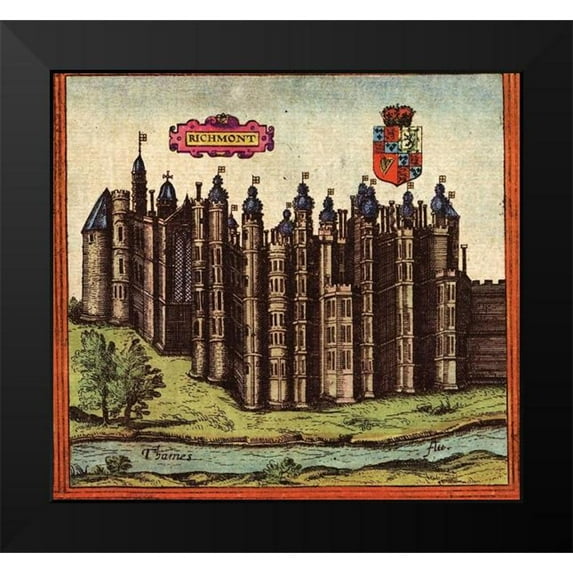 Hogenberg, Braun 13x12 Black Modern Framed Museum Art Print Titled - Richmond England