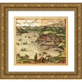 thumbnail image 1 of Hogenberg, Braun 13x12 Gold Ornate Wood Framed with Double Matting Museum Art Print Titled - Santander, 1 of 4