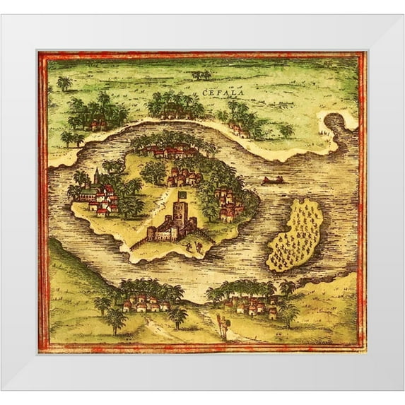 Hogenberg, Braun 13x12 White Modern Wood Framed Museum Art Print Titled - Mozambique