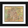 thumbnail image 1 of Hogenberg, Braun 14x12 Black Ornate Wood Framed with Double Matting Museum Art Print Titled - Vincenza Italy, 1 of 4