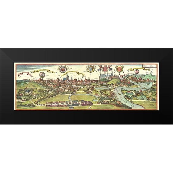 Hogenberg, Braun 14x7 Black Modern Framed Museum Art Print Titled - Poland