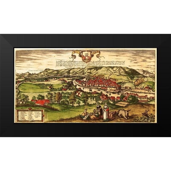 Hogenberg, Braun 24x15 Black Modern Framed Museum Art Print Titled - Bilbao