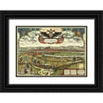 thumbnail image 1 of Hogenberg, Braun 24x18 Black Ornate Wood Framed with Double Matting Museum Art Print Titled - Regensburg Germany, 1 of 4