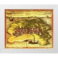 thumbnail image 1 of Hogenberg, Braun 24x20 White Modern Wood Framed Museum Art Print Titled - Kilwa Tanzania, 1 of 4