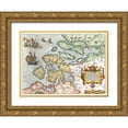 thumbnail image 1 of Hogenberg, Frans 18x14 Gold Ornate Wood Framed with Double Matting Museum Art Print Titled - Map of Zeeland, 1 of 4