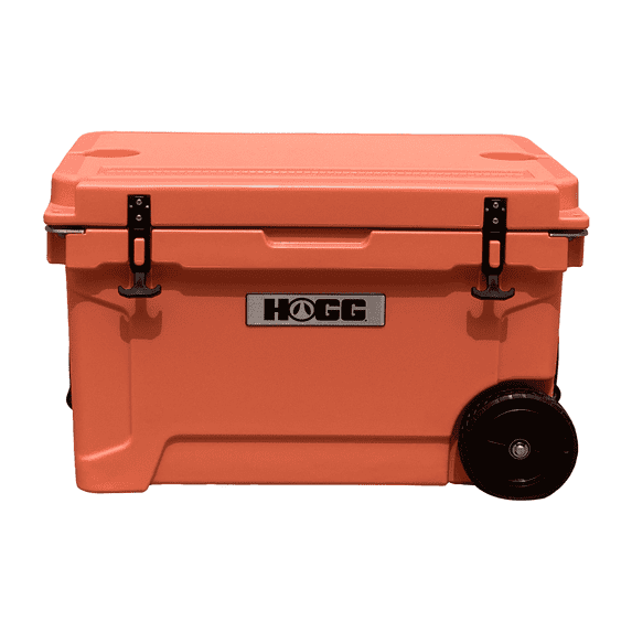 Hogg (Desert Flower) 45 QT Insulated Cooler with Wheels and Handles, Rolling Ice Chest with Wheels, Rotomolded Wheeled Coolers for Camping, Drinks, Outdoors