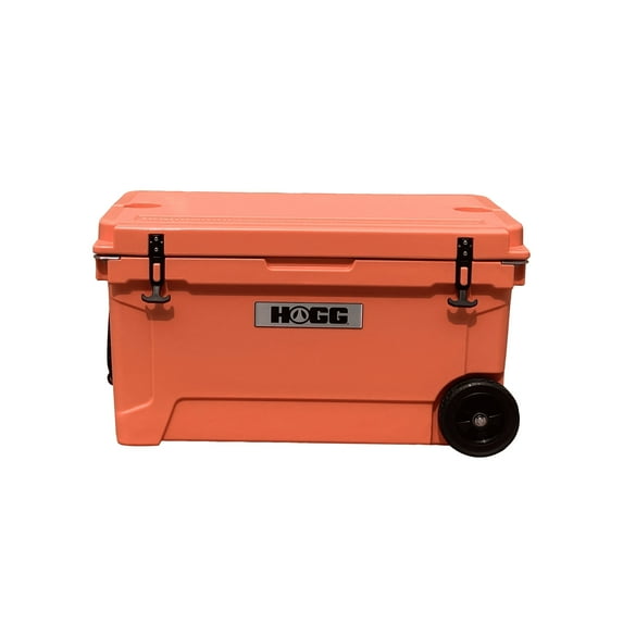 Hogg (Desert Flower) 65 QT Insulated Cooler with Wheels and Handles, Rolling Ice Chest with Wheels, Rotomolded Wheeled Coolers for Camping, Drinks, Outdoors