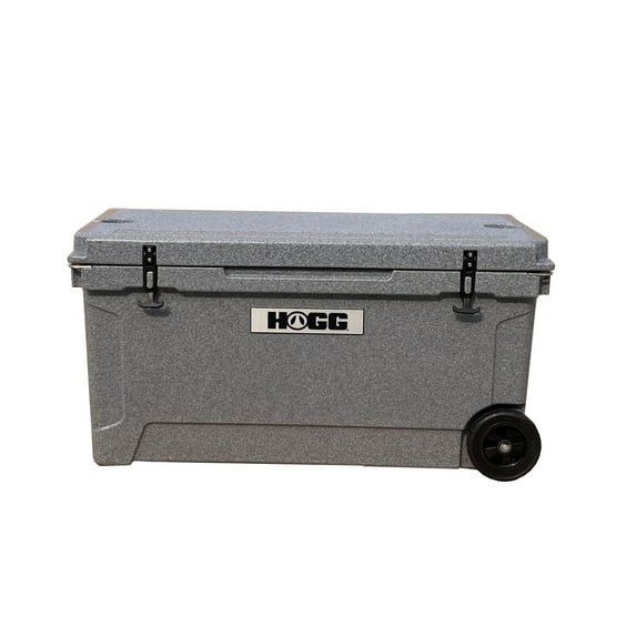 Hogg (Frosted Gray) 110 QT Insulated Cooler with Wheels and Handles, Rolling Ice Chest with Wheels, Rotomolded Wheeled Coolers for Camping, Drinks, Outdoors