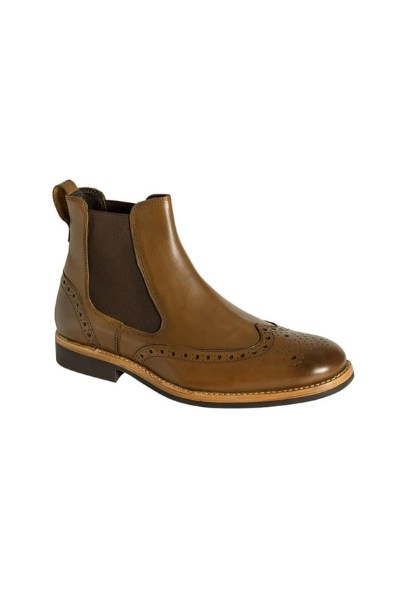4218 Stanley Semi-Brogue Dealer Boots Burnished Tan UK 9 Brown