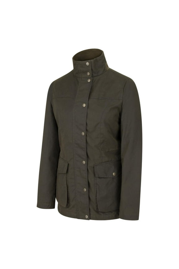 Caledonia Ladies Waxed Waterproof Jacket Medium Brown