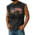 thumbnail image 1 of Hogleaql 250 Anniversary USA Tank Top Men's Usa Muscle American Flag Graphic Sleeveless Shirts Crew Neck Patriotic Workout Trendy Shirts for Men Black 3XL, 1 of 3