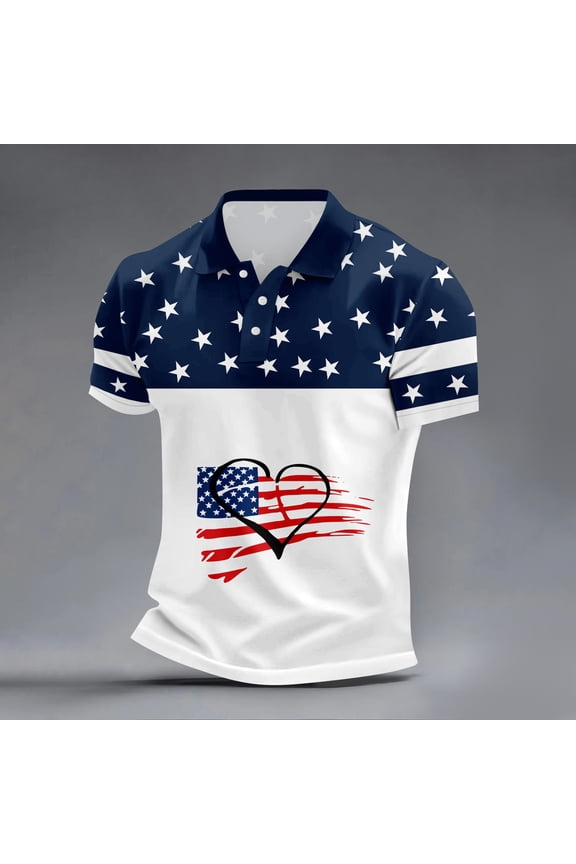 250 Anniversary Usa Polo Shirt Men Short Sleeve V Neck Usa 1776-2026 T-Shirt 250th Anniversary Usa Patriotic Trendy Shirts Navy M