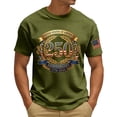 thumbnail image 1 of Hogleaql 250th Anniversary Tops, Men's Patriotic Short Sleeve Crew Neck American Flag Tee Fashion Independence Day Loose Fit Pullover Army Green S, 1 of 4
