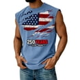 thumbnail image 1 of Hogleaql 4th Of July American Flag Patriotic Tank Top Shirts Mens Usa Muscle Independence Day Print Sleeveless Shirts Crewneck Patriotic Workout Dressy Shirts for Men Sky Blue 3XL, 1 of 3