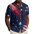 thumbnail image 1 of Hogleaql 4th Of July Hawaiian Shirts for Mens 4th Of July American Flag Graphic Short Sleeve Patriotic Shirts Collared Button Fashion Hawaiian Casual Shirts for Men Watermelon Red L, 1 of 6