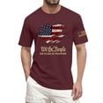 thumbnail image 1 of Hogleaql 4th Of July Shirts for Men Crew Neck Patriotic Tops Short Sleeve USA Flag Independence Day Graphic for Men Trendy Tee Tops Wine XL, 1 of 4