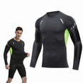 thumbnail image 1 of Hogleaql Compression Shirts for Men - Long Sleeve Black Workout Base Layer Athletic Gym Tops Quick Dry Running Undershirts Green 3XL, 1 of 5